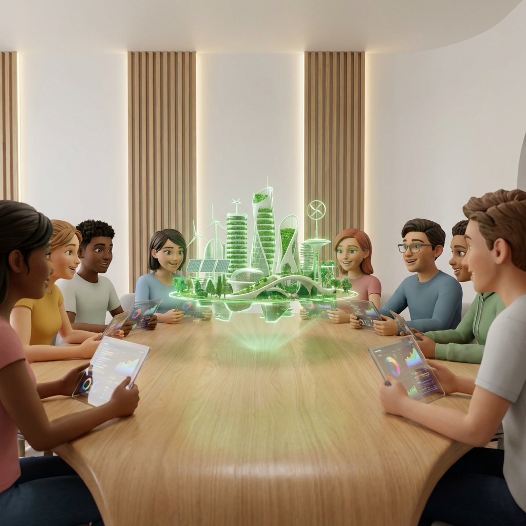 Cinematic 3D cloudischool classroom visual